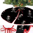 Christmas Cartoon Skeleton With Santa Hat And Sneakers Christmas Tree Skirt Home Decor