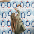 Christmas Blue Penguins For Winter Holidays Wallpaper Wall Mural Home Decor