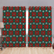 Little Christmas Red Poinsettia On Green Background Window Curtains Door Curtains Home Decor