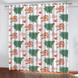 Bulldog Wearing Santa Claus Hat Christmas And New Year Window Curtains Door Curtains Home Decor