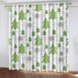 Christmas Winter Trees And Wolf Smiling Window Curtains Door Curtains Home Decor