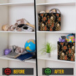 Embroidery Vintage Human Skull And Floral Storage Bin Storage Cube