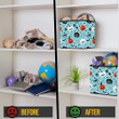 Halloween Light Blue Pattern With Main Symbols And Maple Leaves Storage Bin Storage Cube