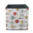 Hand Drawn Cute Outline Sea Fishes And Colorful Dots Pattern Storage Bin Storage Cube