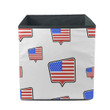 Chat Box With Monochrome American Flag On White Background Storage Bin Storage Cube