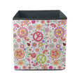 Lovely Hippie Style Design Colorful Flowers Peace Signs Pattern Storage Bin Storage Cube