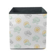 Bright Sun Cloud And Rain On White Background Storage Bin Storage Cube