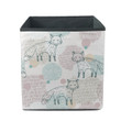 Hand Drawn Funny Foxes And Colorful Polka Dots Pattern Storage Bin Storage Cube