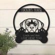 Chesapeake Bay Retriever Dog's House Gift For Dog Lovers Custom Name Cut Metal Sign
