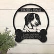 American Foxhound Dog's House Gift For Dog Lovers Custom Name Cut Metal Sign