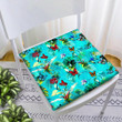 Theme Wild Flowers With Tropical Leaf And Butterfly Around On Blue Chair Pad Chair Cushion Home Decor