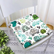 Sea Life Turtle Illustration Doodle Background Chair Pad Chair Cushion Home Decor