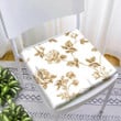 Trendy Floral Background With Golden Roses Flowers Design Chair Pad Chair Cushion Home Decor