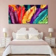 Feathers Pattern 3 Pieces Canvas Colorful Design