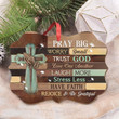 Wooden Style Have Faith Pray Big Ornament Beautiful Design