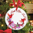 Wreath Border Cardinal Faith Love Hope Circle Ornament