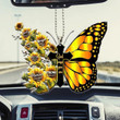 Black And Yellow Butterfly Sunflower God Says You Are Mica Ornament