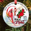 Beautiful Design Cardinal I Have You In My Heart Circle Ornament
