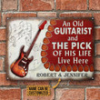 Guitar Old Couple Live Here Music Notes Rectangle Metal Sign Custom Name