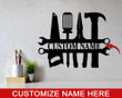 Cute Tools Carpenter Cut Metal Sign Custom Name