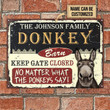 Lovely Donkey Barn Horizontal Rectangle Metal Sign Custom Name