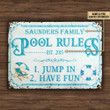 Swimming Pool Rules Jump In Have Fun Rectangle Metal Sign Custom Name Year