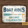 Blue Arrow Boating Rides On Lake Rectangle Metal Sign Custom Place