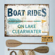 Blue Arrow Boating Rides On Lake Rectangle Metal Sign Custom Place