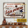 Witch Salem Apothecary Nice Style White Rectangle Metal Sign Custom Name Year Place