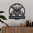 Scared Skull Plumbing Custom Name Cut Metal Sign