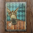Donkey Sweet Cheeks Restroom With Flower Rectangle Metal Sign