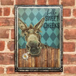 Donkey Sweet Cheeks Restroom With Flower Rectangle Metal Sign