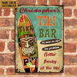 Tiki Bar No Shoes No Shirt No Problem Rectangle Metal Sign Custom Name