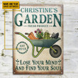 Cute Design Garden Find Your Soul Rectangle Metal Sign Custom Name Year
