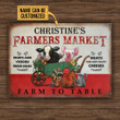 Cute Design Farmers Market Farm To Table Custom Name Rectangle Metal Sign