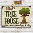 Cute Tree House Imaginations Come To Life Rectangle Metal Sign Custom Name
