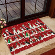 Happy Border Collie On Christmas Day Winter Snowy Design Doormat Home Decor
