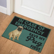 In Case Of Emergency Save My Pug First Design Doormat Home Decor Gift For Pug Lovers
