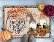 Happy Fall Y'all Fall Gnomes Leopard Pumpkins Doormat Home Decor