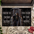 Halloween Day Check Ya Energy Skull Doormat Home Decor