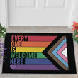 Doormat Home Decor Everyone Is Welcome Here Colorful Stripes Design