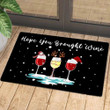 Christmas Hope You Brought Wine Snow Winter Cold Xmas Santa Doormat Home Decor
