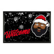 Black Santa Face With Snowflakes Welcome Doormat Home Decor