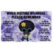 Please Remember Hippie French Bulldog's House Rules Doormat Home Decor
