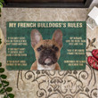 French Bulldog House Rules I Am Always Watching You Harlequin Doormat Home Decor