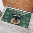 Lovely Schnauzer When Visiting My House Cool Design Doormat Home Decor