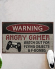Game Warning Angry Gamer Cool Design Doormat Home Decor