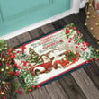 Happiness Come Red Truck Covered By Snow Christmas Spirit Doormat Home Decor
