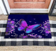Butterfly Flowers Lavender Cute Gift For Butterfly Lover Doormat Home Decor
