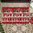 Lovely Chihuahua Party On Christmas Winter Snow Pattern Doormat Home Decor